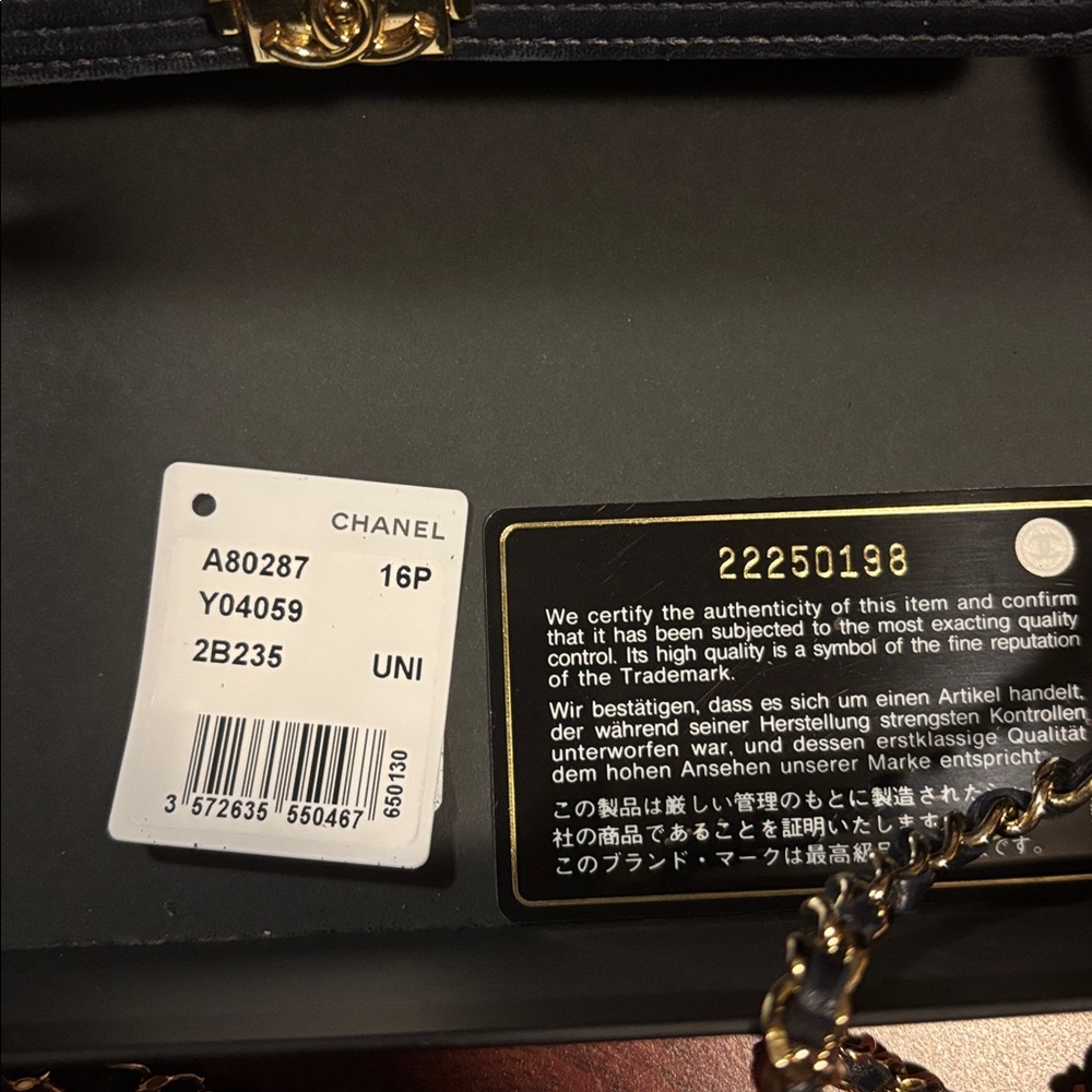 Chanel Navy Quilted Leather Clutch - Picture 3 of 5